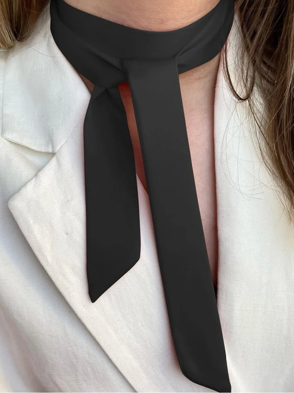 Black Satin Bowtie - Women